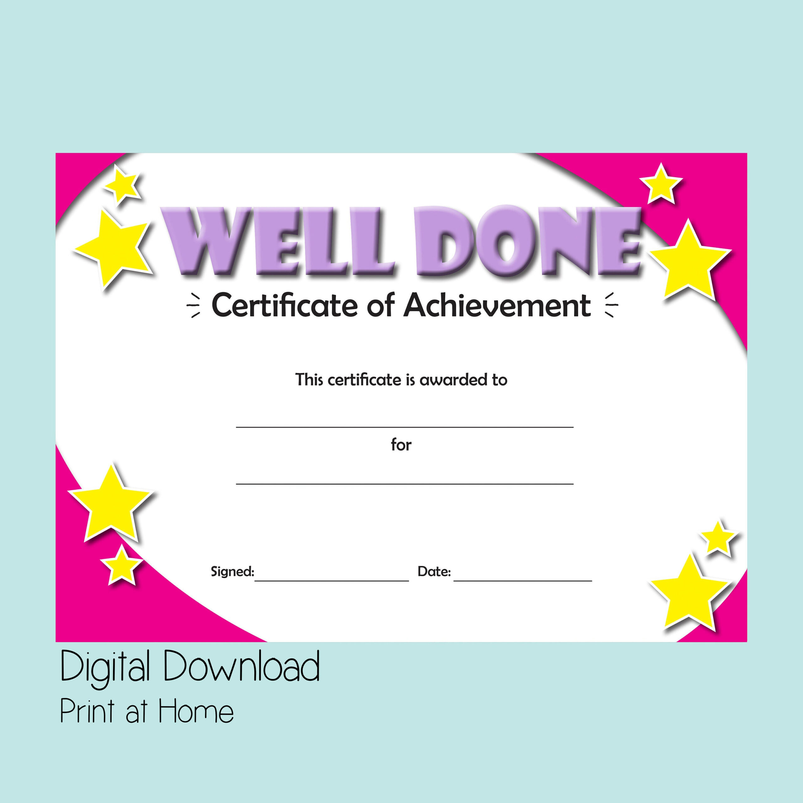 Printable Certificate Of Achievement, Good Behaviour Reward regarding Good Behaviour Certificates Free Printable