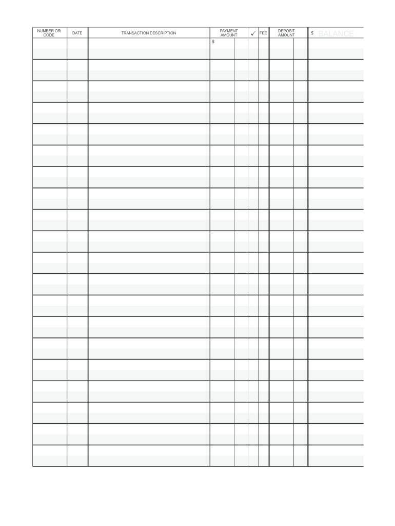 Printable Check Register - Fill Online, Printable, Fillable, Blank for Free Printable Check Register