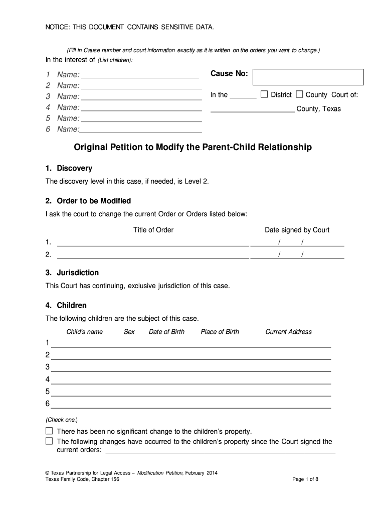 Printable Child Custody Forms Texas - Fill Online, Printable inside Free Printable Child Custody Papers