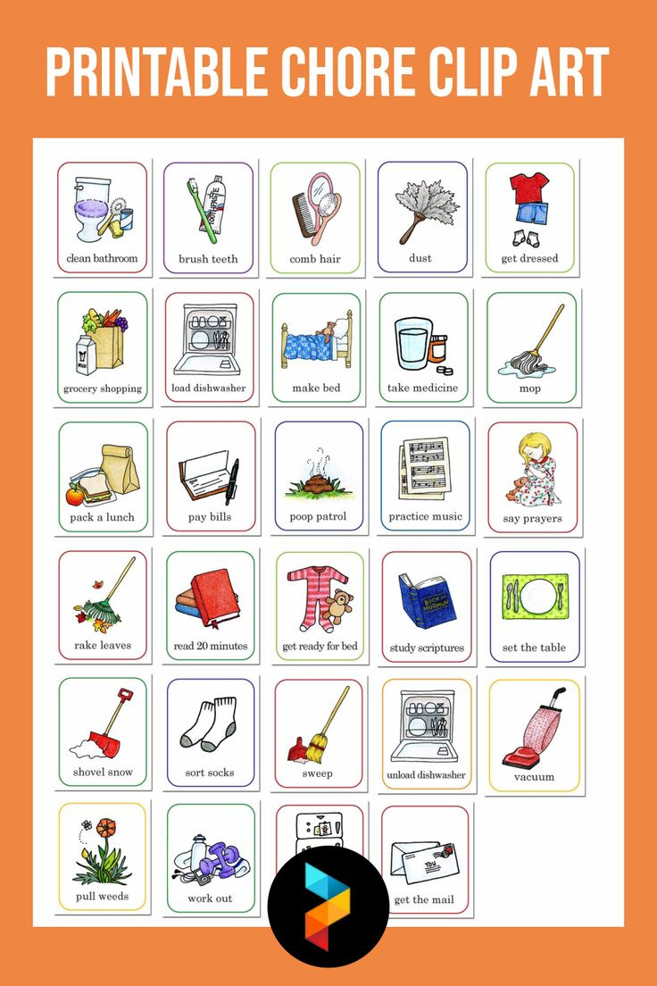 Printable Chore Clip Art | Chore Chart Kids, Kids Chore Chart within Free Printable Preschool Clip Art