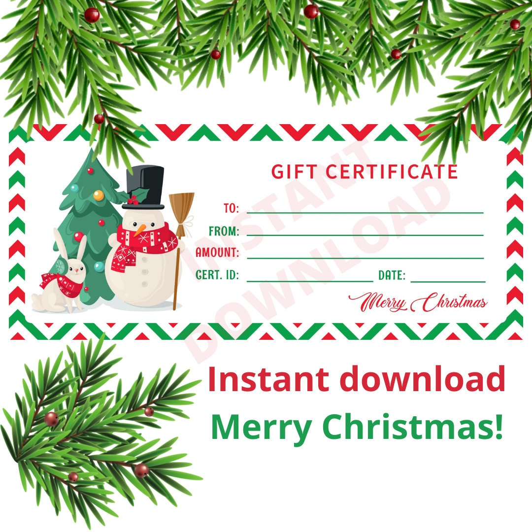 Printable Christmas Gift Certificate Template Editable Kids intended for Free Printable Christmas Gift Voucher Templates