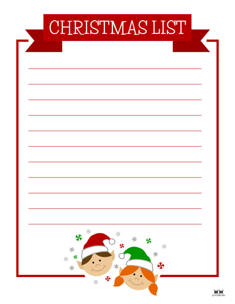 Printable Christmas Lists - 25 Free Printables | Printabulls regarding Free Printable Christmas List