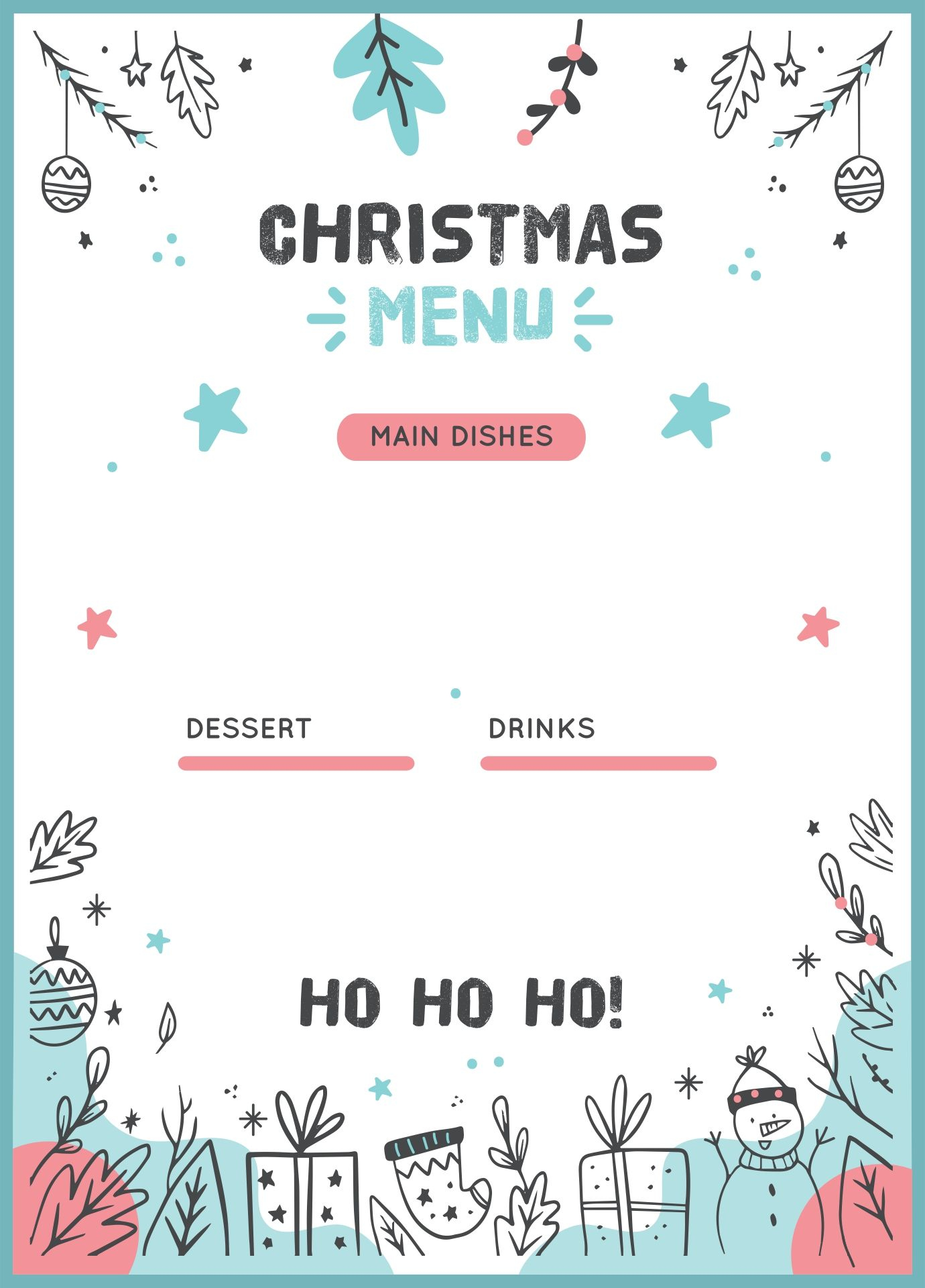 Printable Christmas Menu Templates | Leaf Template Printable intended for Christmas Menu Printable Template Free