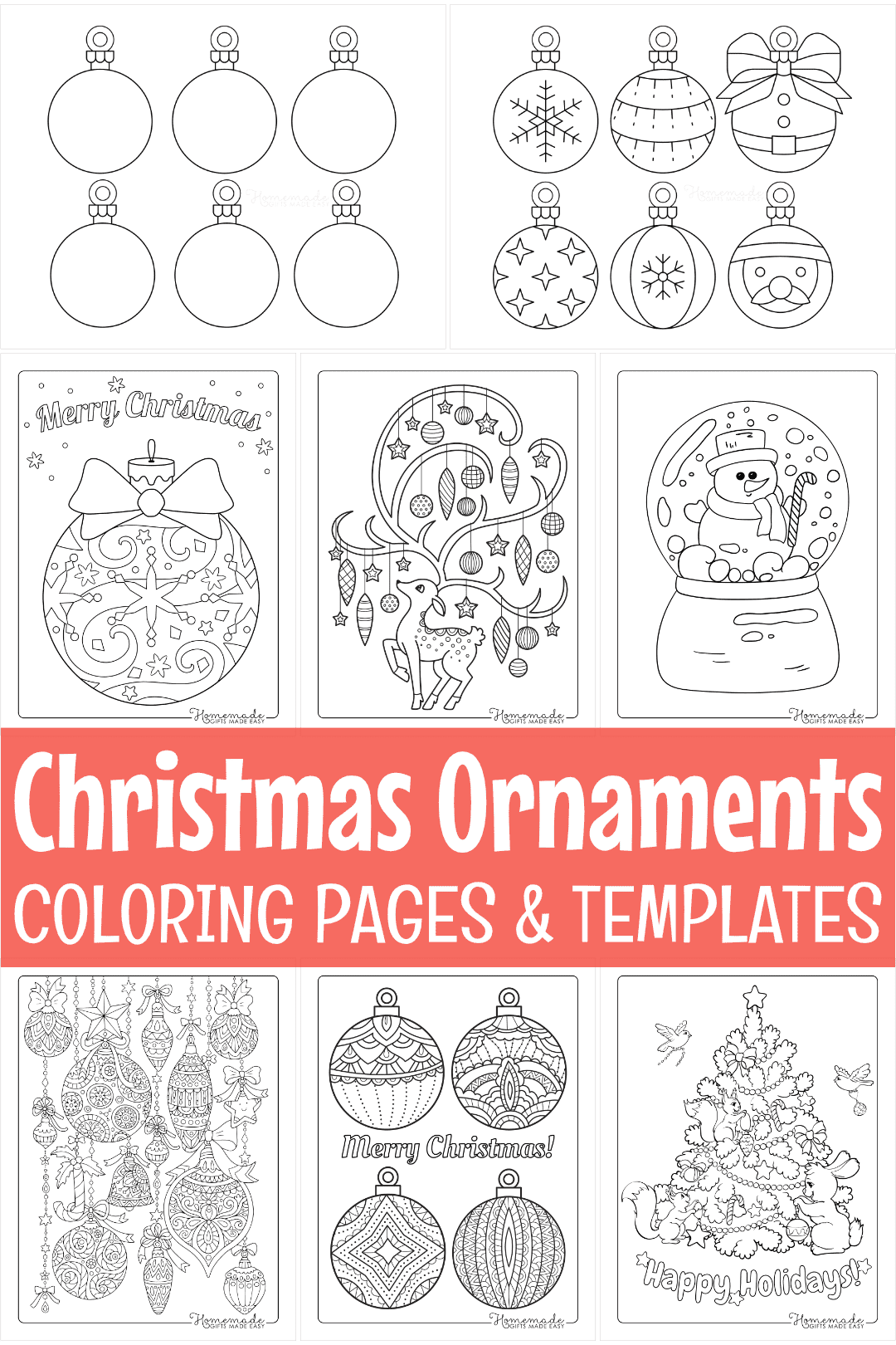 Printable Christmas Ornaments, Coloring Pages, &amp;amp; Blank Templates intended for Free Printable Christmas Decorations