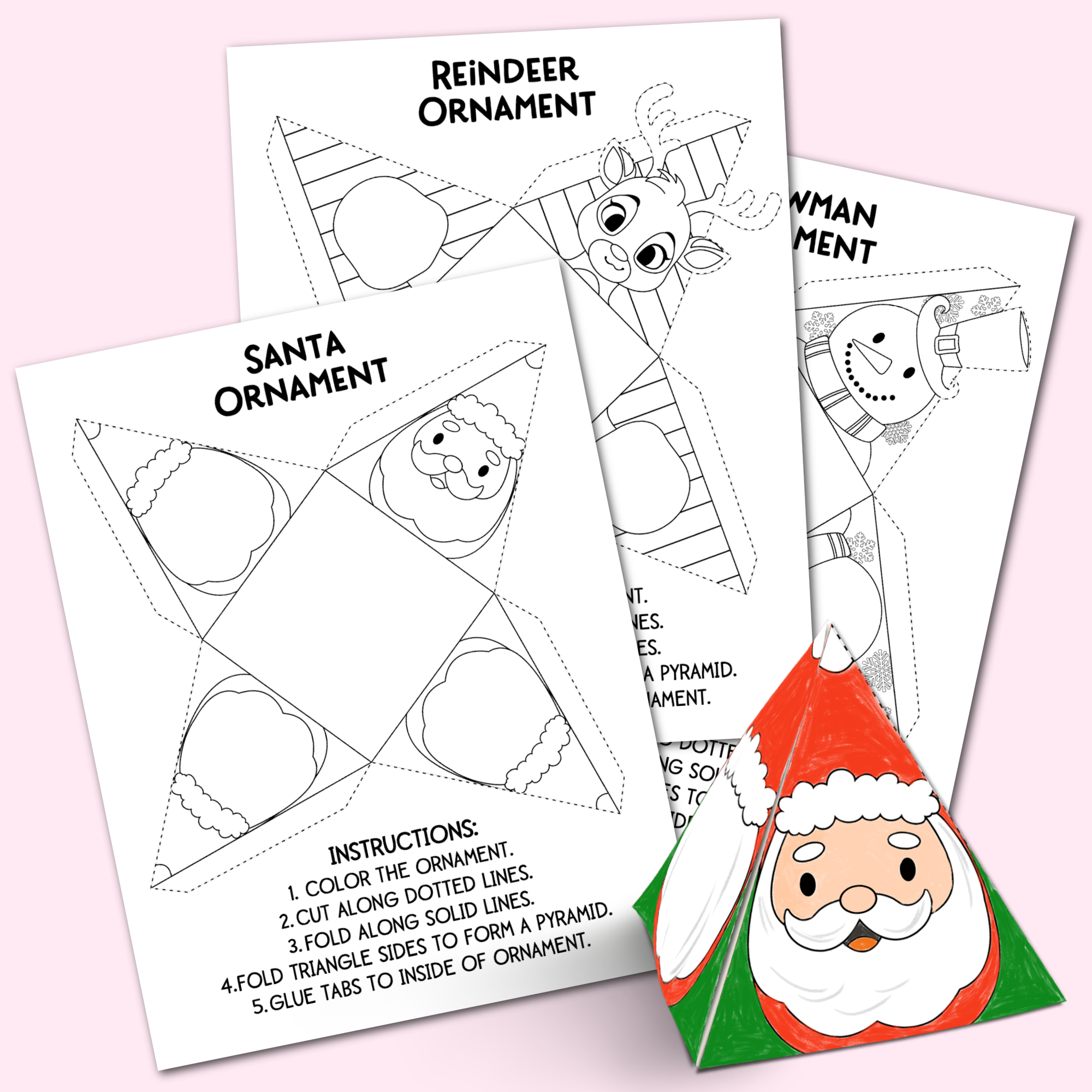 Printable Christmas Ornaments - Kara Creates regarding Free Printable Christmas Craft Templates