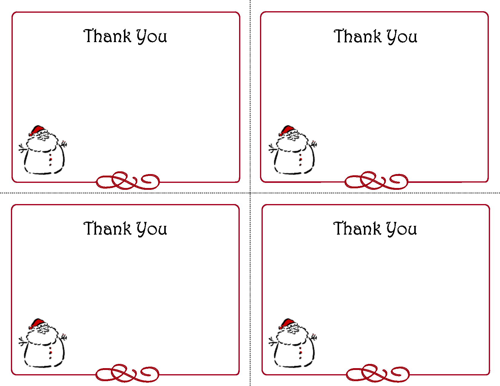 Printable Christmas Thank You Card Templates | Note Card Template pertaining to Christmas Thank You Cards Printable Free