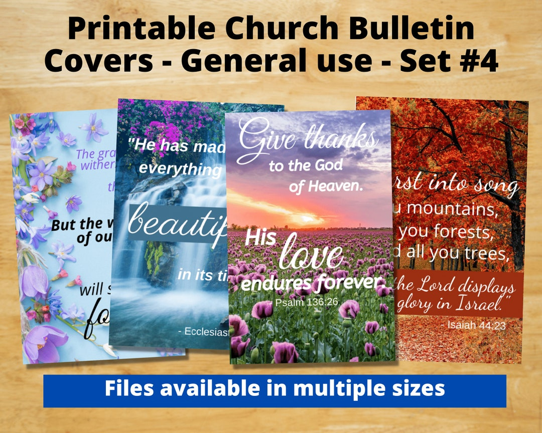 Printable Church Bulletin Covers General Use Set 4 Multiple Sizes regarding Free Printable Church Bulletin Covers