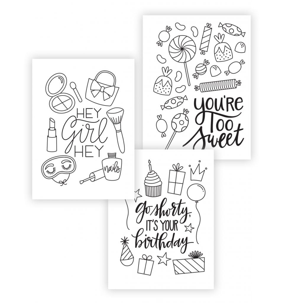 Printable Coloring Cards - Damask Love in Free Printable Cards To Color