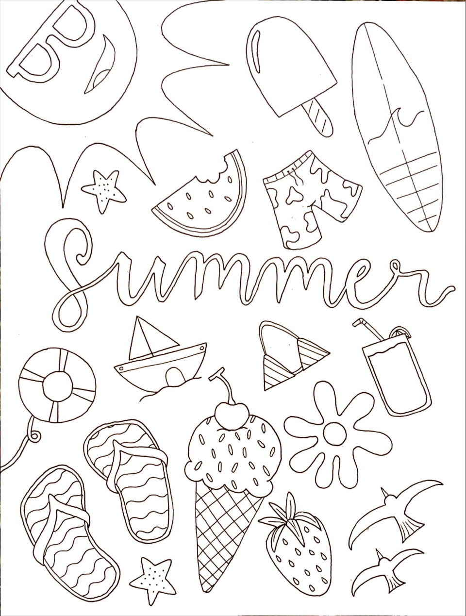 Printable Coloring Pages Summer Coloring Pages for Free Printable Summer Coloring Pages For Adults