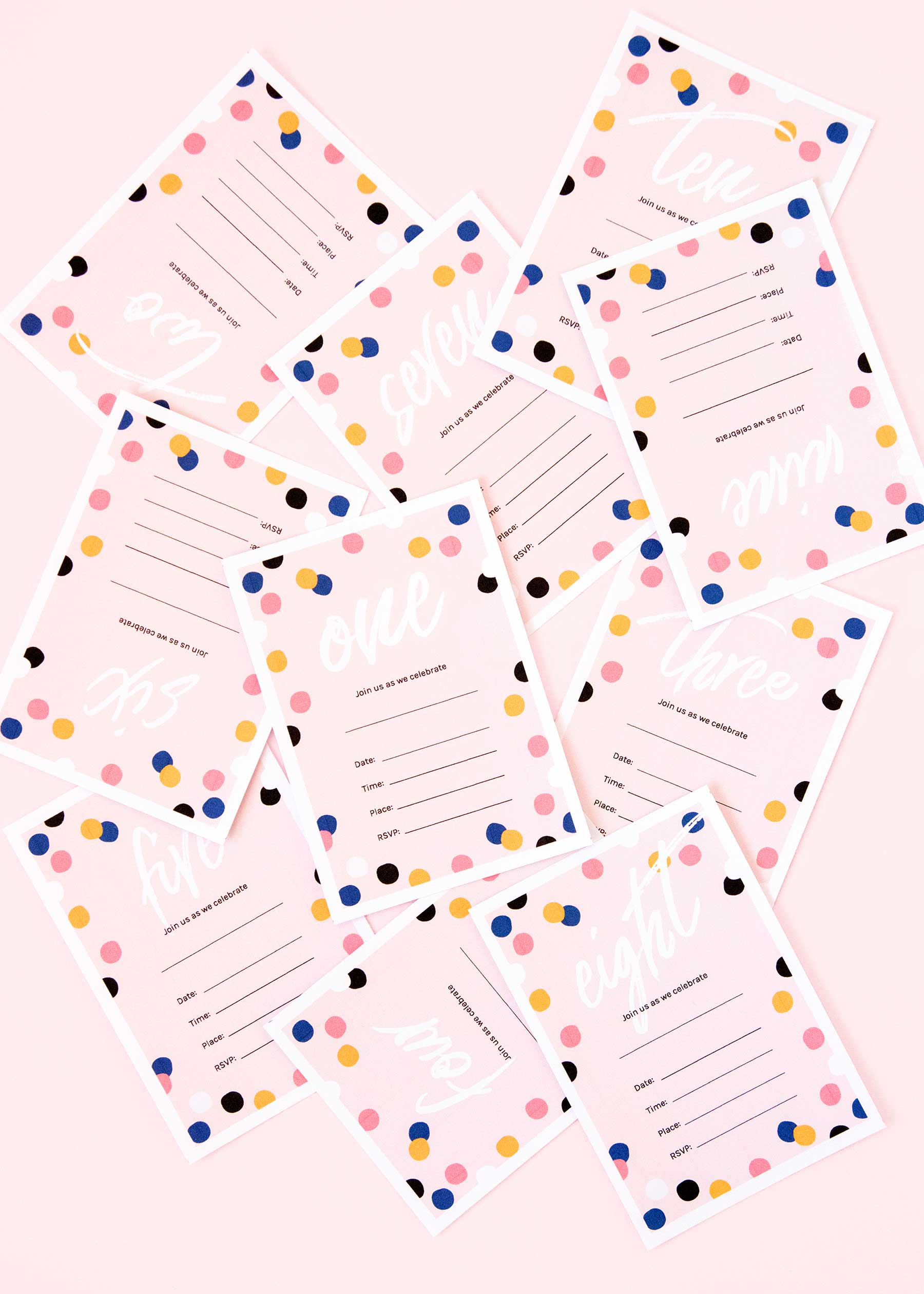 Printable Confetti Party Invitations – Makeandtell regarding Free Printable Polka Dot Birthday Party Invitations