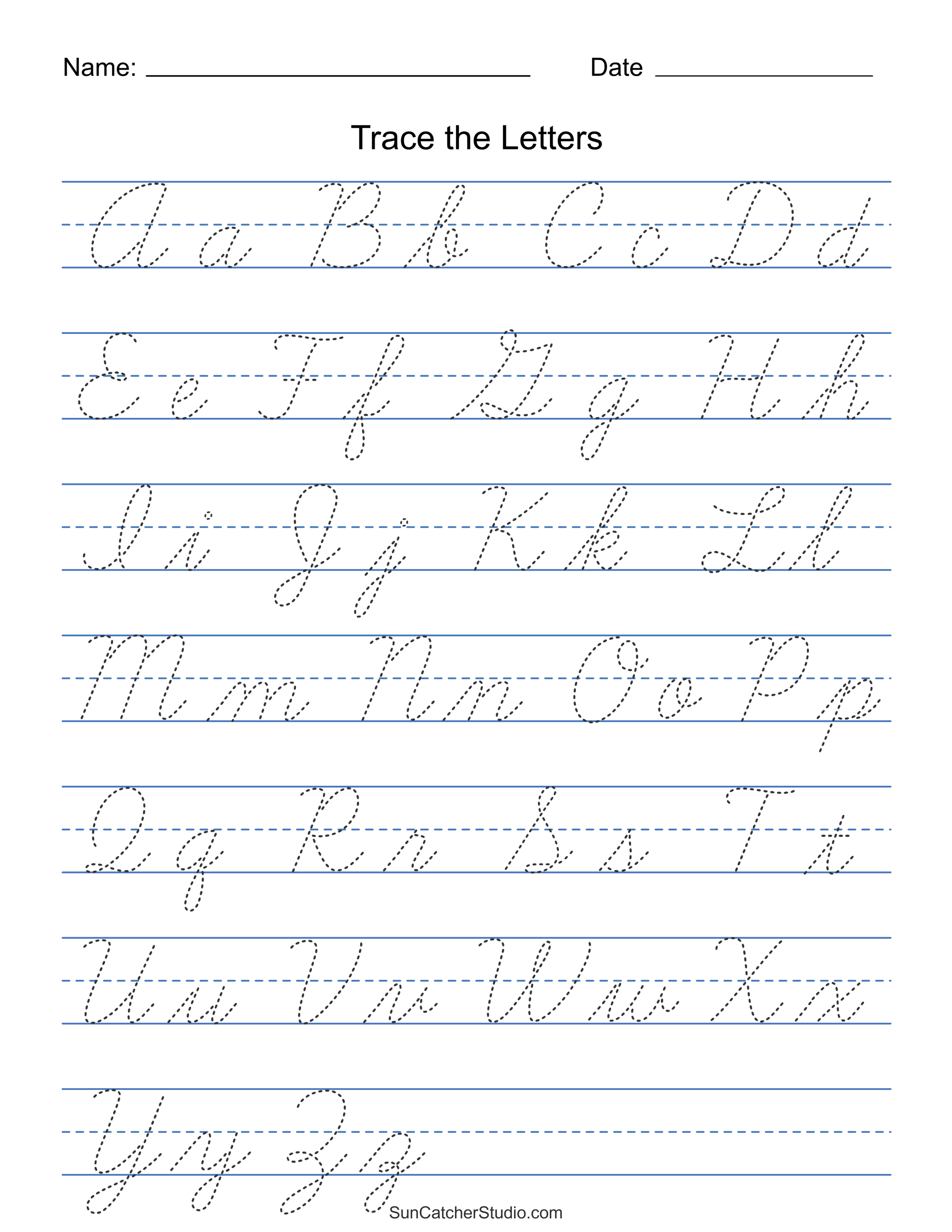 Printable Cursive Handwriting Worksheets (Practice Letters) – Diy in Free Printable Cursive Worksheets