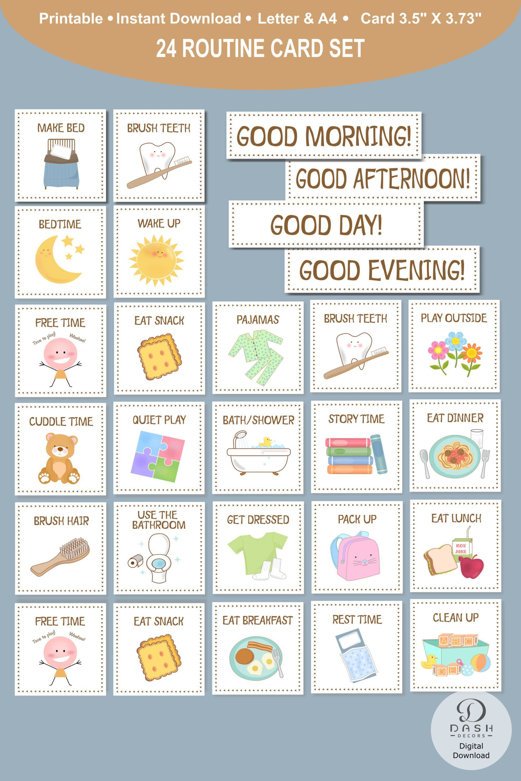 Printable Daily Routine Cards For Kids Visual Routine Cards with Free Printable Daily Routine Picture Cards