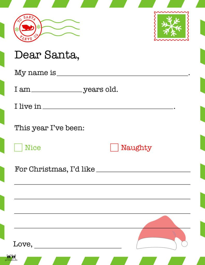 Printable Dear Santa Letter Template intended for Free Printable Dear Santa Stationary