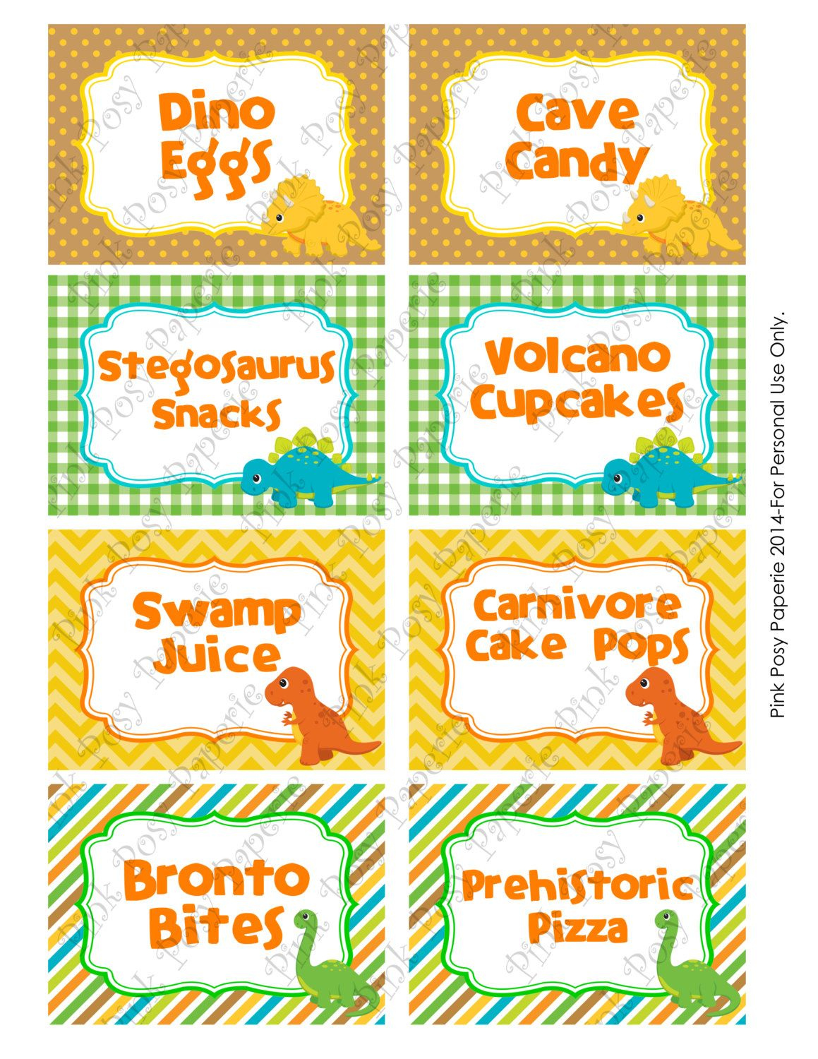 Printable Dinosaur Birthday Food Labels | Etsy | Dinosaur Birthday within Free Printable Dinosaur Labels