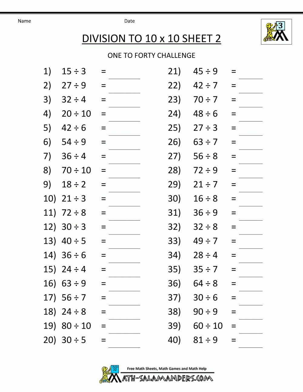 Printable Division Worksheets 3Rd &amp;amp; 4Th Grade within Free Printable Division Worksheets