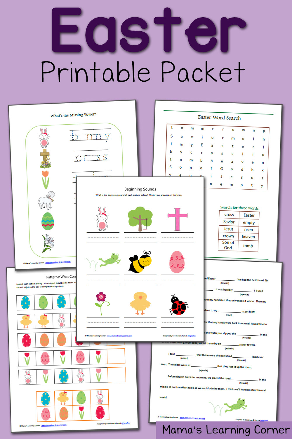 Printable Easter Worksheet Packet - Mamas Learning Corner in Free Printable Easter Worksheets for 3rd Grade