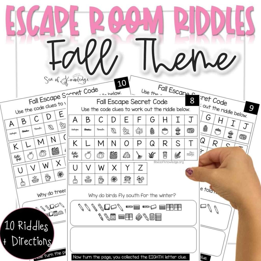 Printable Escape Rooms: Fall Riddles With Secret Codes with Free Printable Escape Room Puzzles