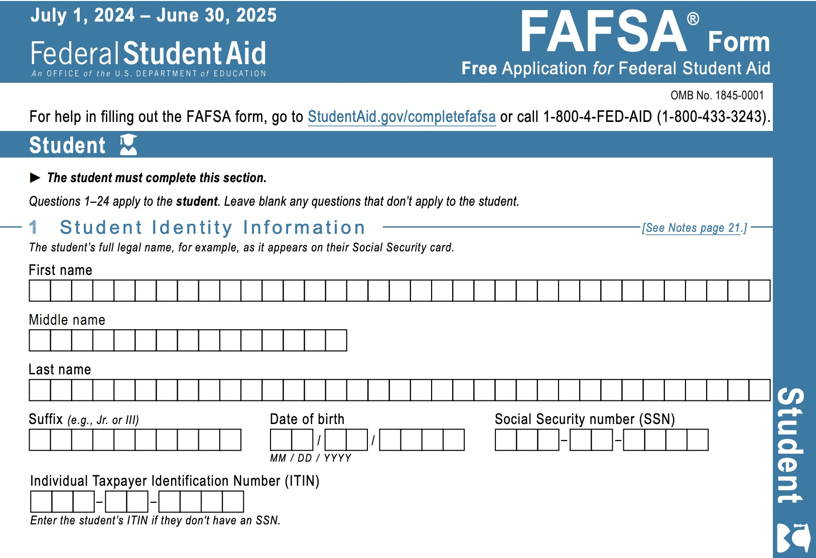 Printable Fafsa Application for Free Printable Fafsa Form