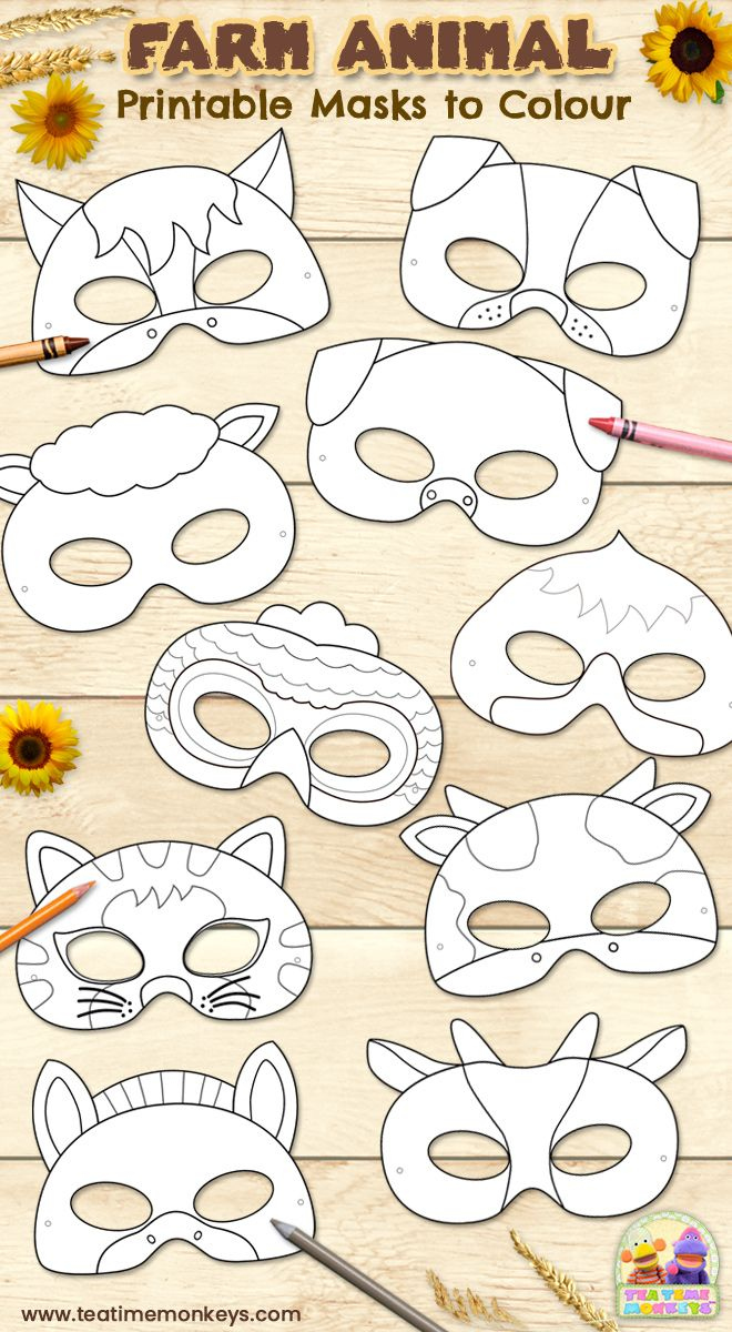 Printable Farm Animal Masks For Coloring | Artesanías De Animales inside Animal Face Masks Printable Free