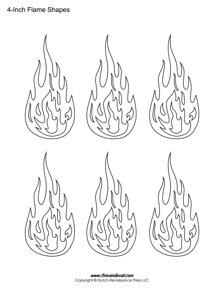 Printable Flame Stickers &amp;amp; Flame Templates – Tim&amp;#039;S Printables in Free Printable Flame Template