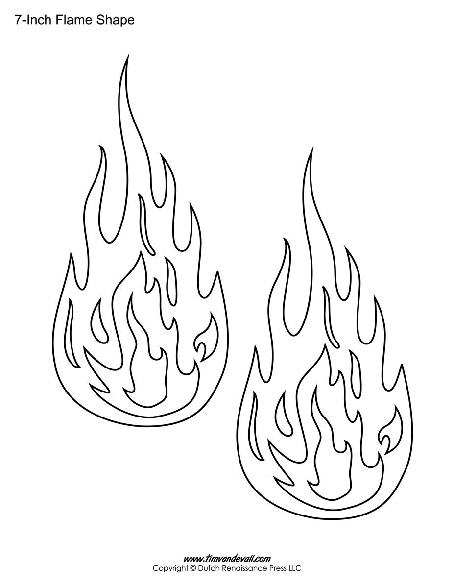 Printable Flame Stickers &amp;amp; Flame Templates – Tim&amp;#039;S Printables intended for Free Printable Flame Template