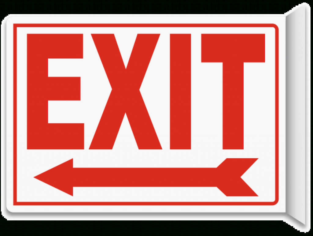 Printable Free Printable Exit Sign intended for Free Printable Exit Signs With Arrow