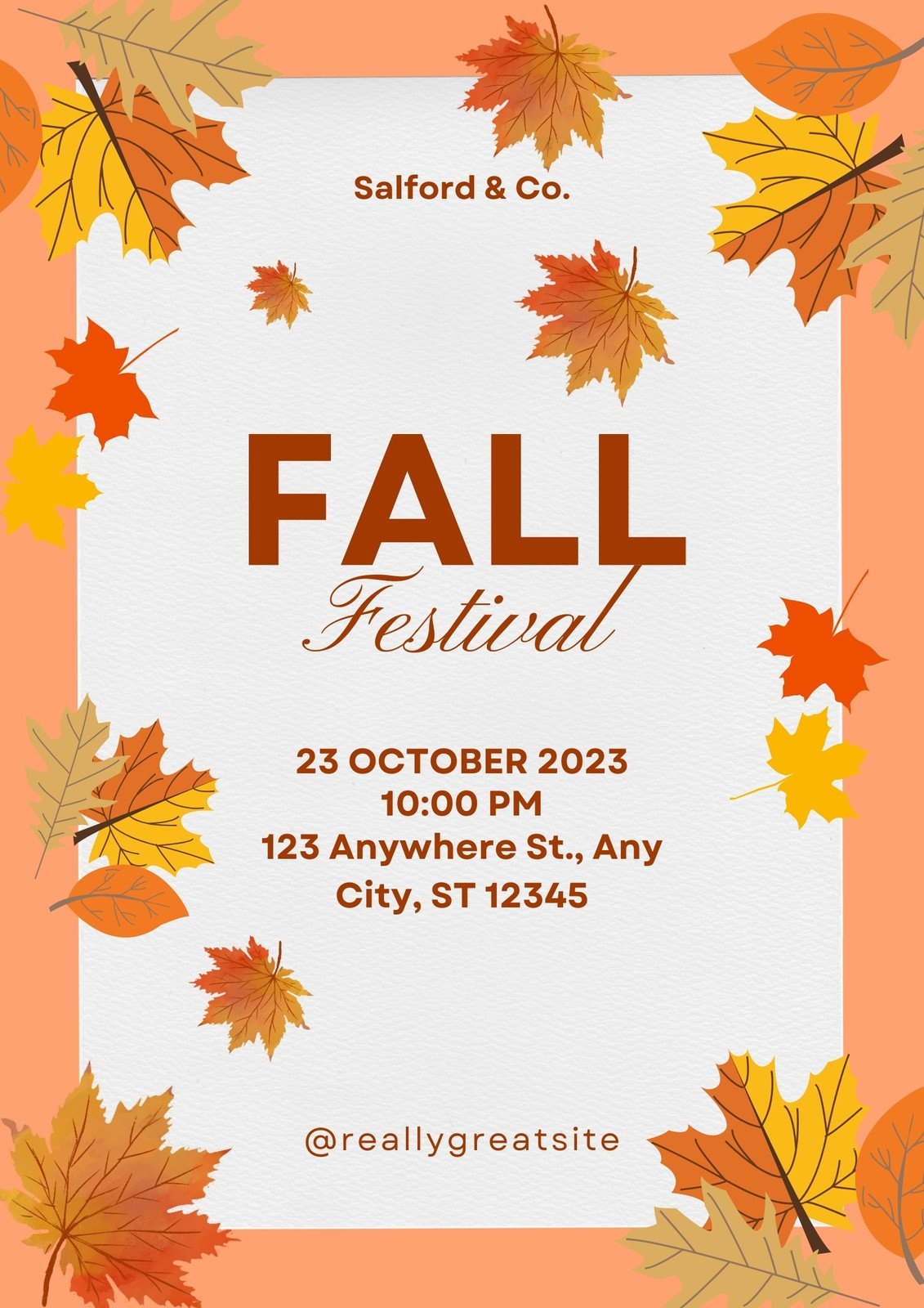 Printable Free To Edit Fall Flyer Templates | Canva for Free Printable Fall Flyer Templates