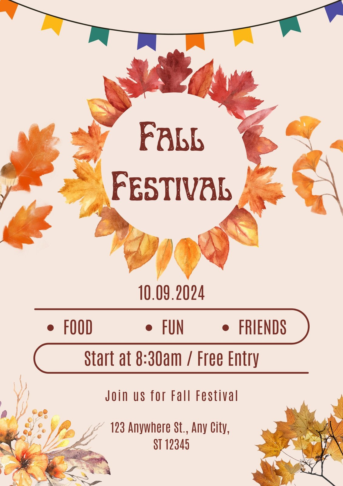 Printable Free To Edit Fall Flyer Templates | Canva pertaining to Free Printable Fall Festival Flyer Templates