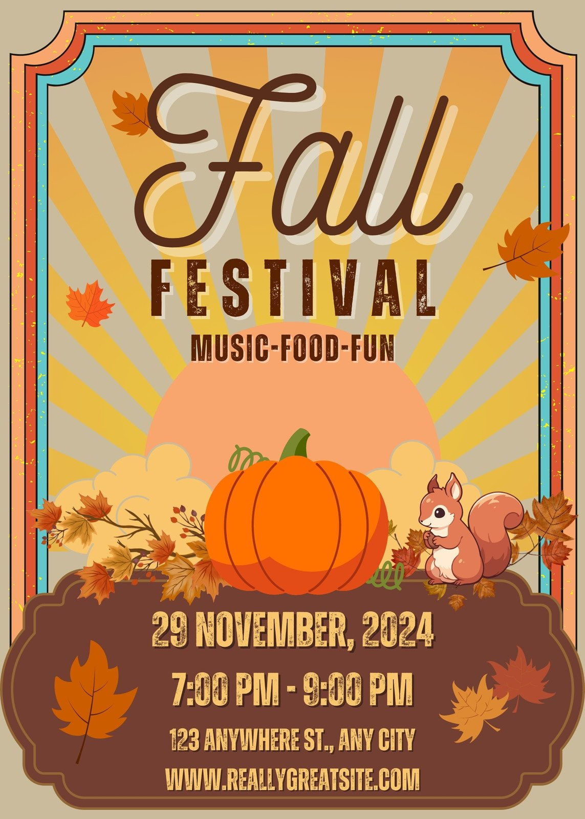 Printable Free To Edit Fall Flyer Templates | Canva with regard to Free Printable Fall Festival Flyer Templates