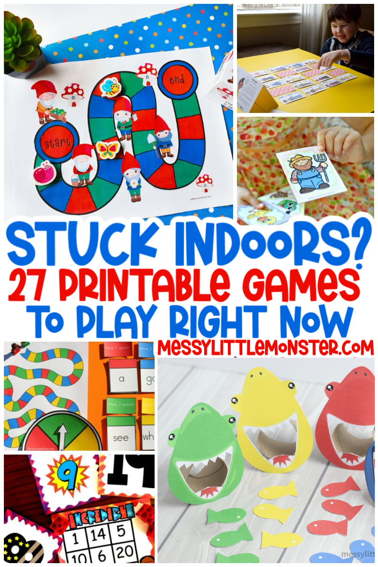 Printable Games For Kids - Messy Little Monster throughout Free Printable Games