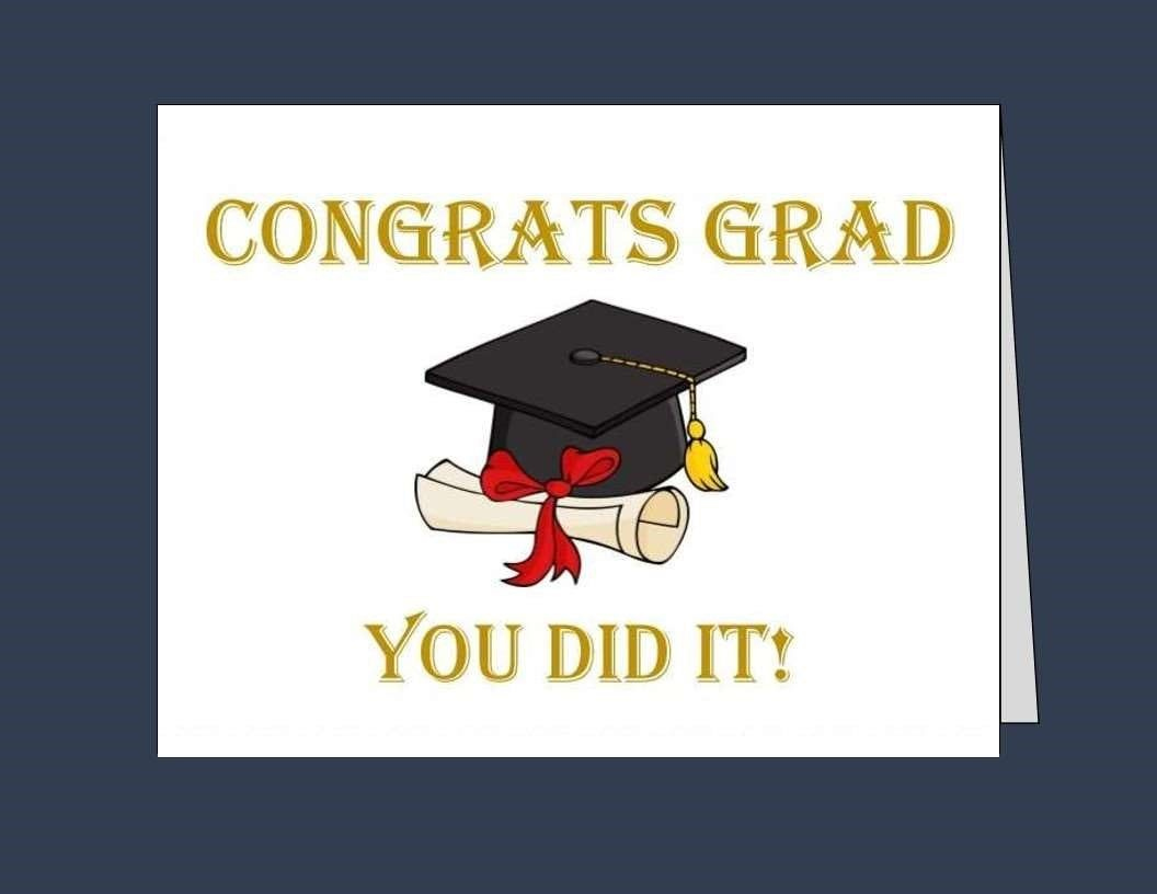 Printable Graduation Card/ Instant Download / Congrats Grad/ Pdf pertaining to Free Printable Graduation Cards