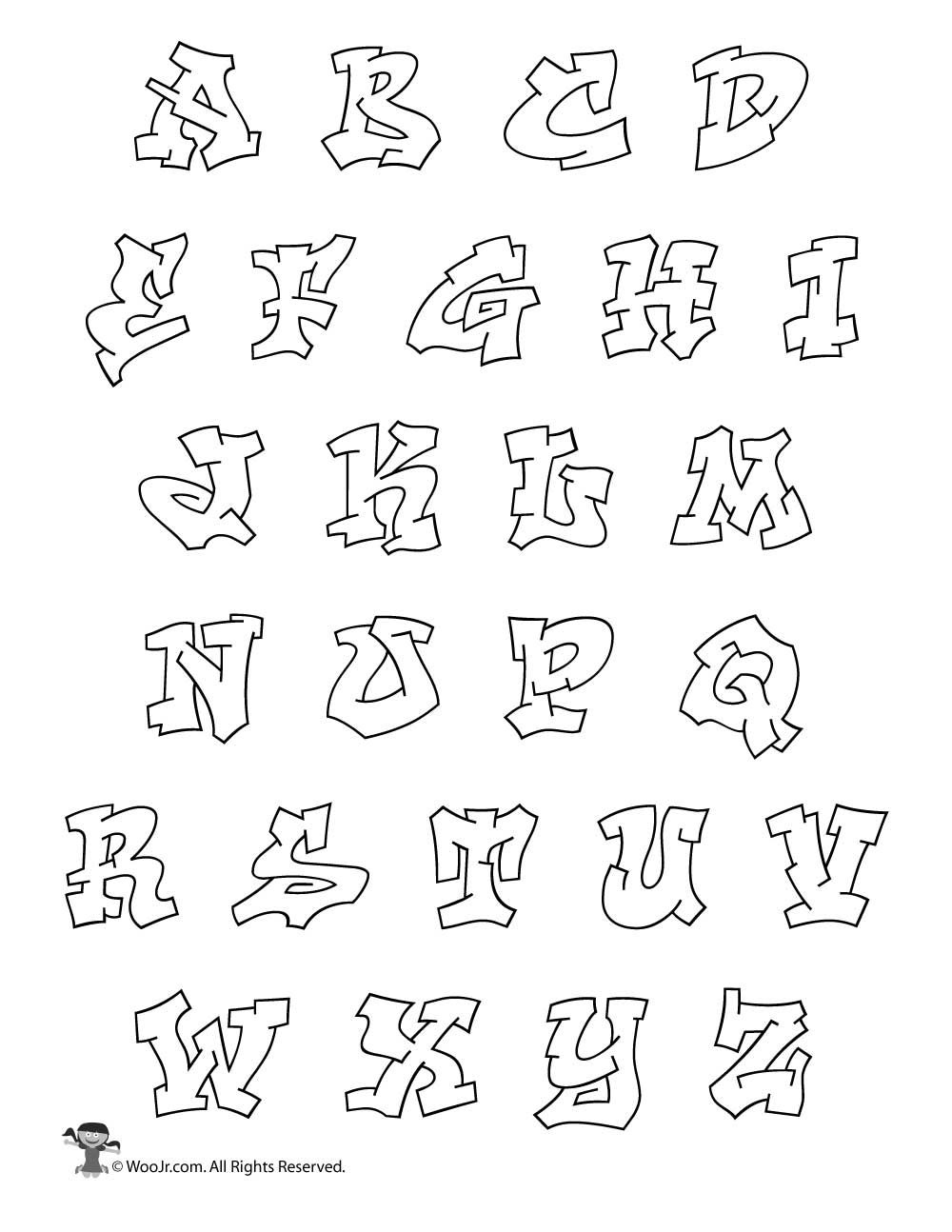 Printable Graffiti Alphabet Letters with Free Printable Graffiti Letters Az