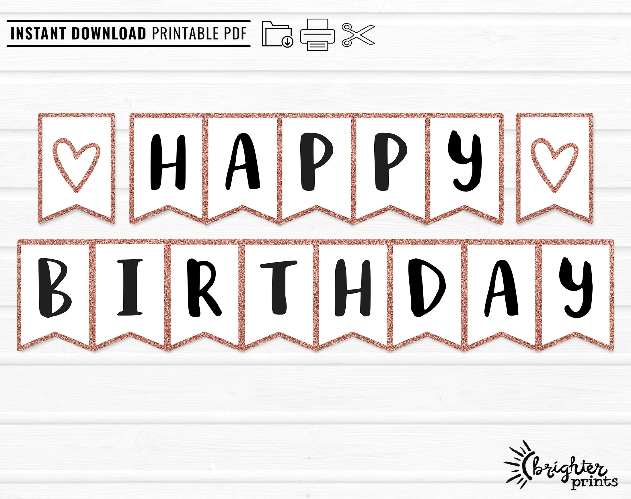 Printable Happy Birthday Banner Instant Download Diy Download inside Free Printable Birthday Banner