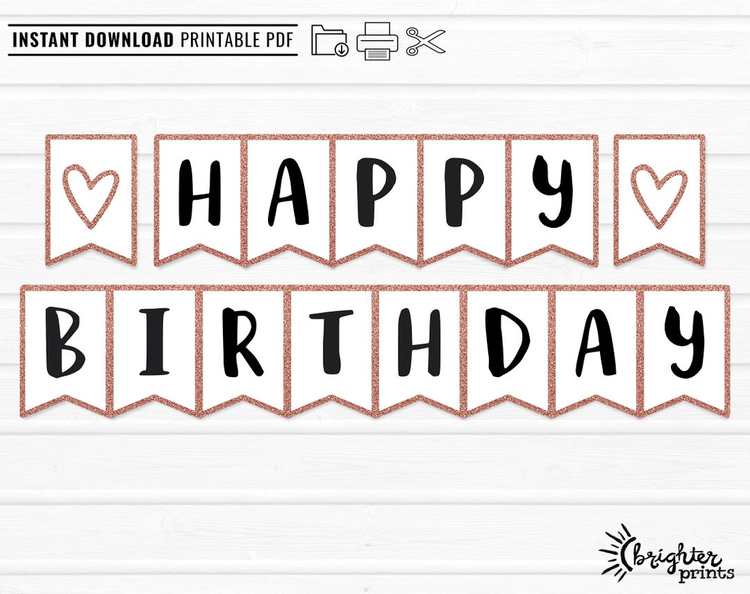 Printable Happy Birthday Banner Instant Download Diy Download throughout Free Printable Happy Birthday Signs