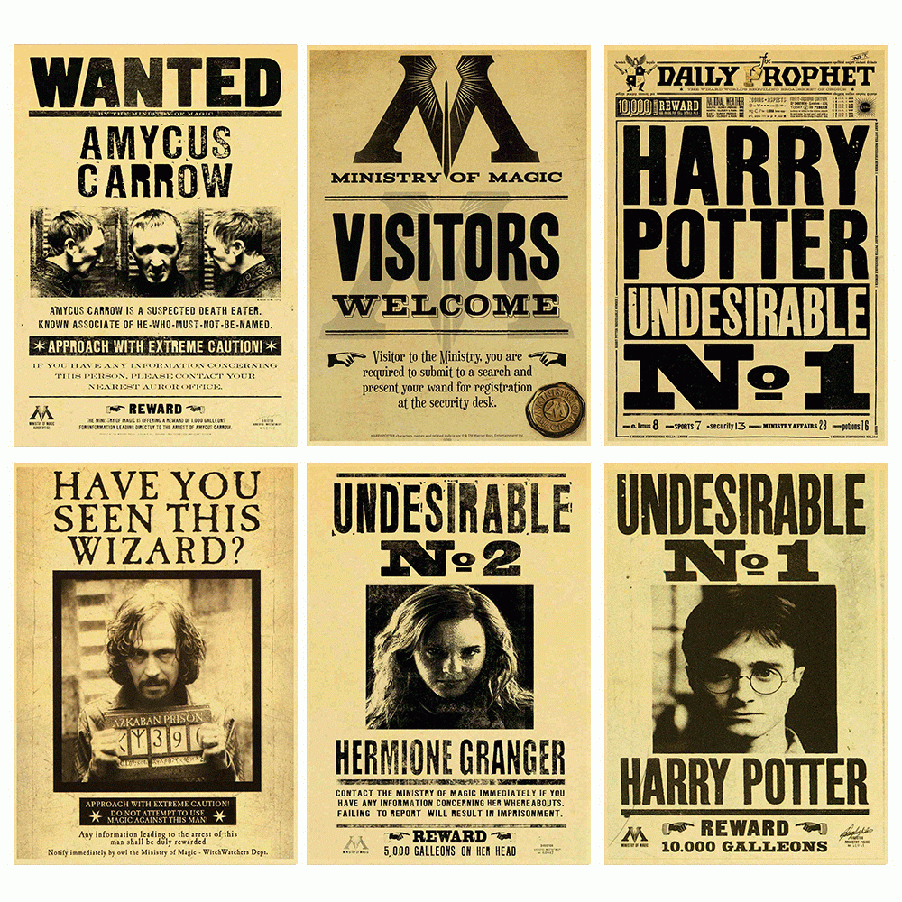 Printable Harry Potter Wanted Posters pertaining to Free Printable Harry Potter Posters