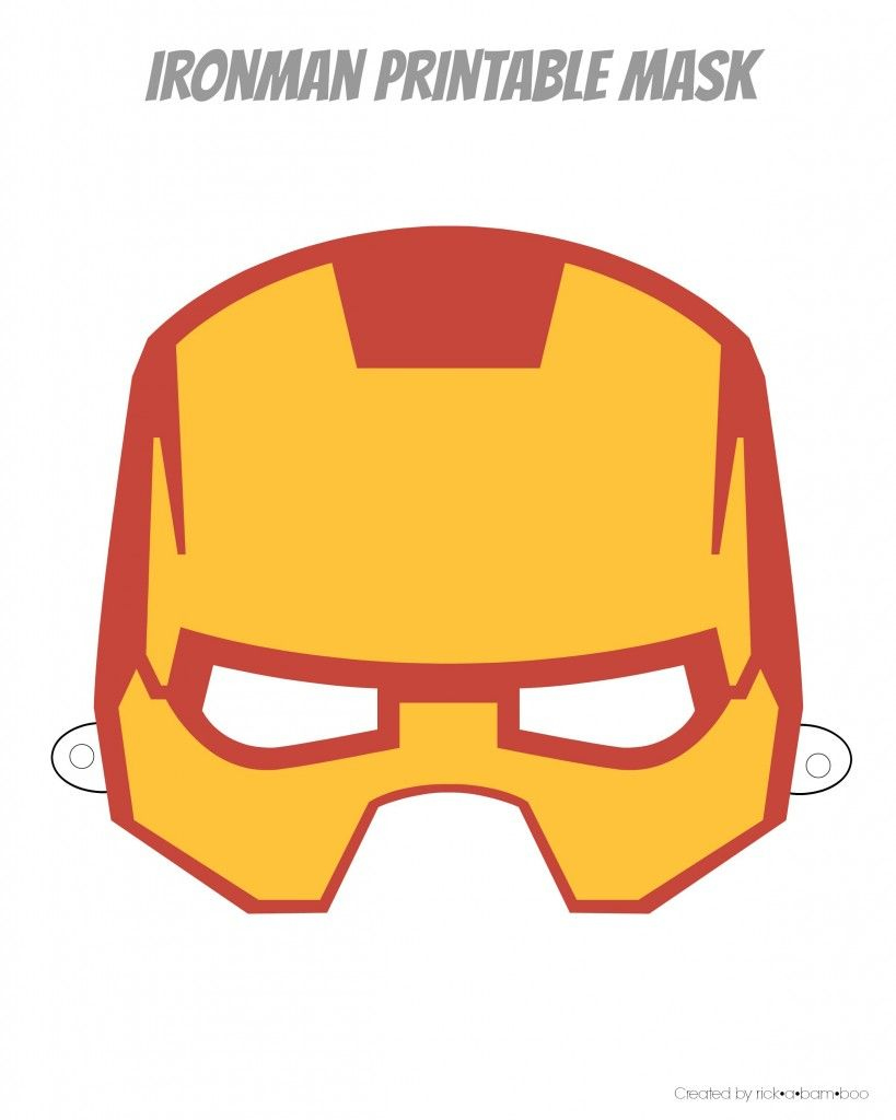 Printable Hero Masks | Rickabamboo | #Superhero #Free #Costume pertaining to Free Printable Ironman Mask