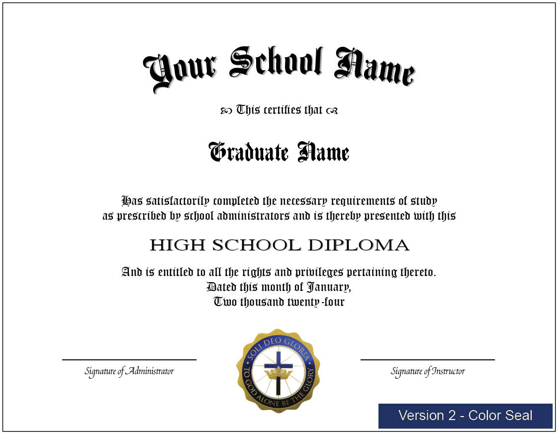 Printable High School Diploma For Homeschools throughout Free Printable Diploma Template