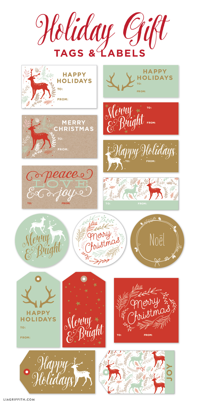 Printable Holiday Gift Labels &amp;amp; Tagsthe Lia Griffith Studio with regard to Free Printable Holiday Labels