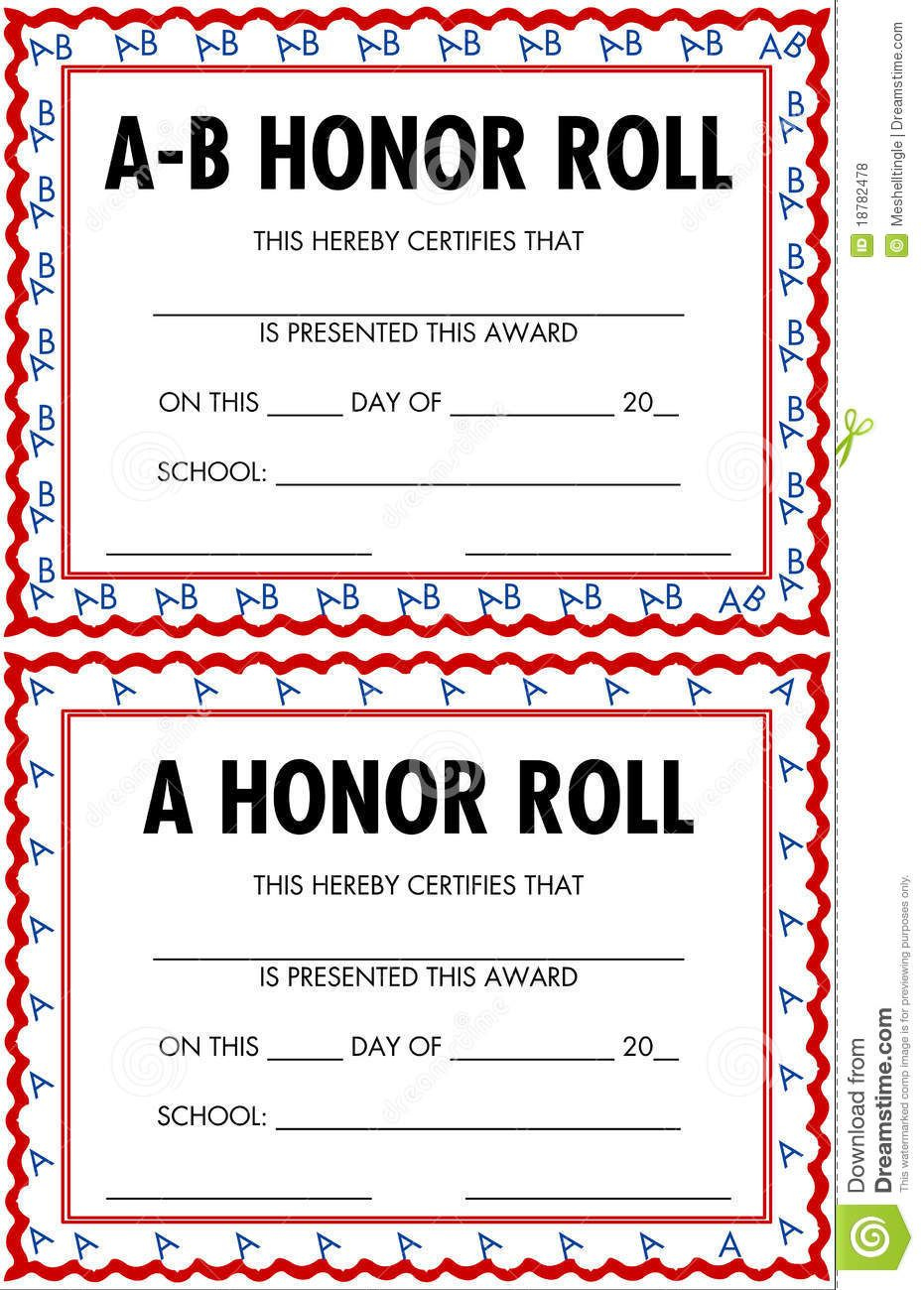 Printable Honor Award Certificate Templates | Certificate with regard to Free Printable Honor Roll Certificates Kids