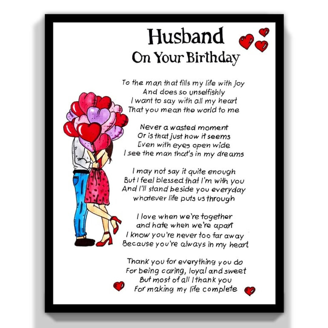 Printable Husband Birthday Card Gift. To My Husband Card For Birthday. Romantic Message Card For Husband. I Love You Card. - Etsy with Free Printable Birthday Cards For Husband