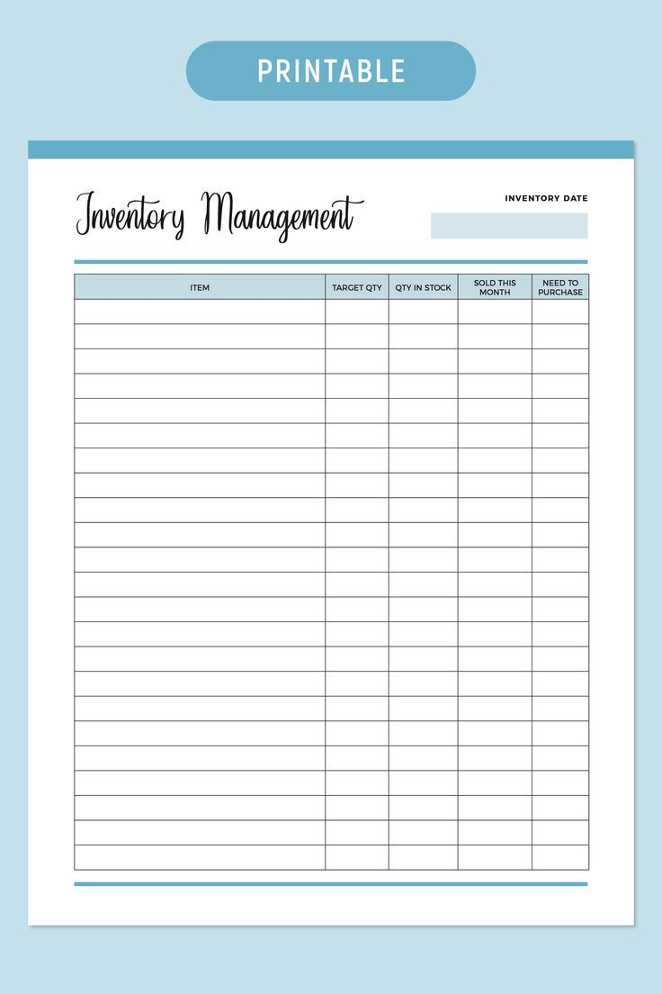 Printable Inventory Tracker, Inventory Management Form, Inventory regarding Free Printable Inventory Sheets Business