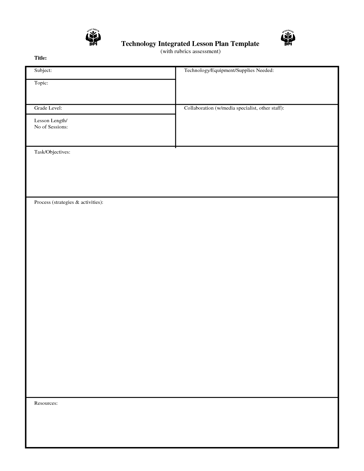 Printable Lesson Plan Template - Pdf pertaining to Free Printable Blank Lesson Plan Pages