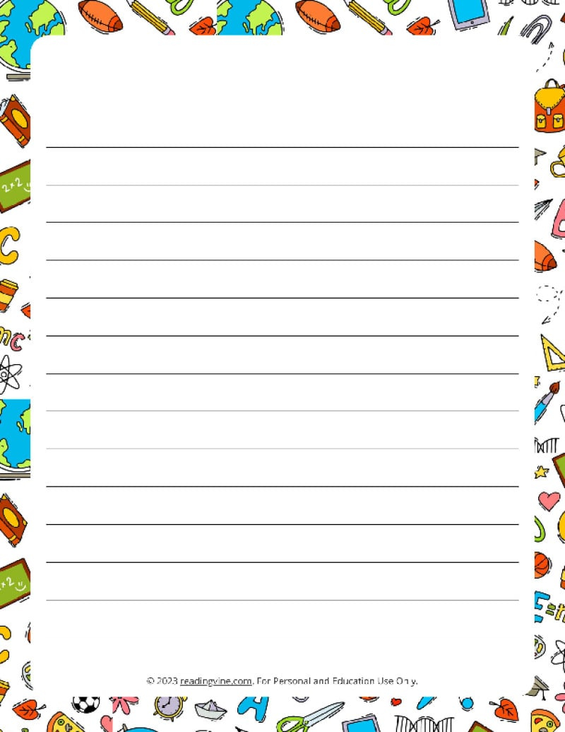 Printable Lined Paper - Over 100 Writing Paper Designs throughout Free Printable Writing Pages