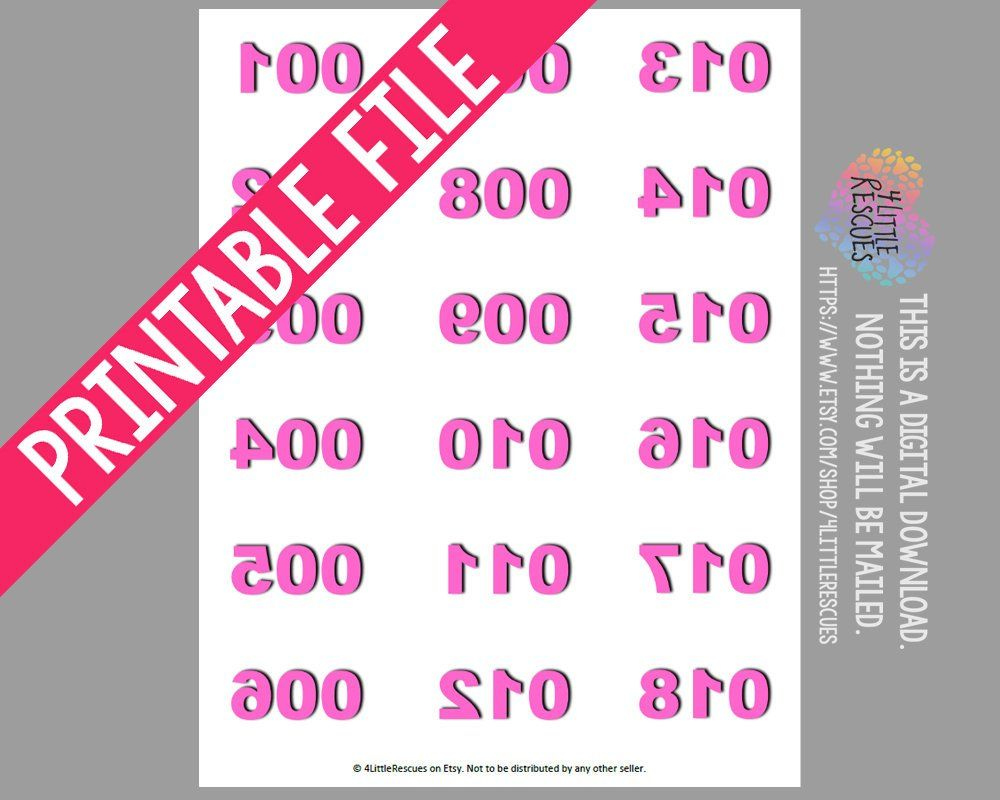 Printable: Live Facebook Sales Reverse Numbers 1-500 Mirror Image within Free Printable Live Sale Numbers