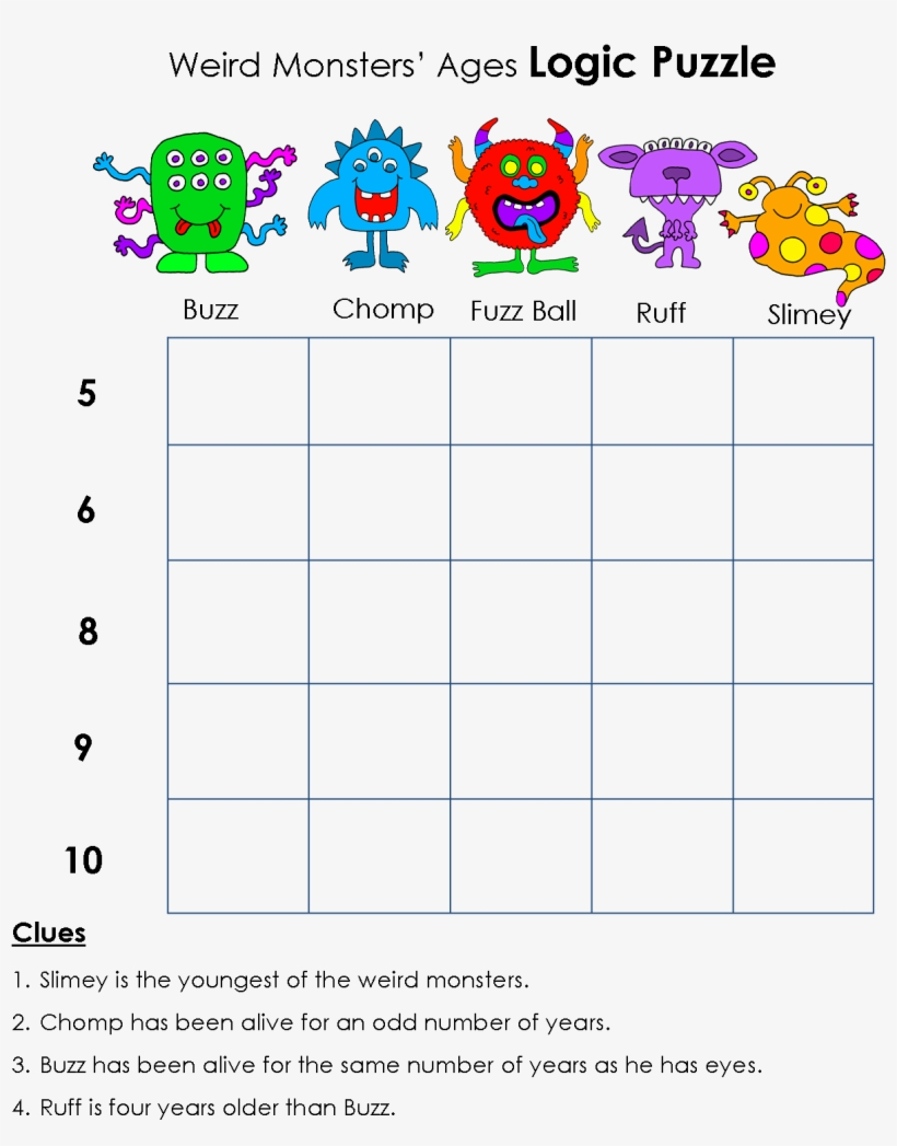 Printable Logic Puzzles For Kids throughout Free Printable Critical Thinking Puzzles