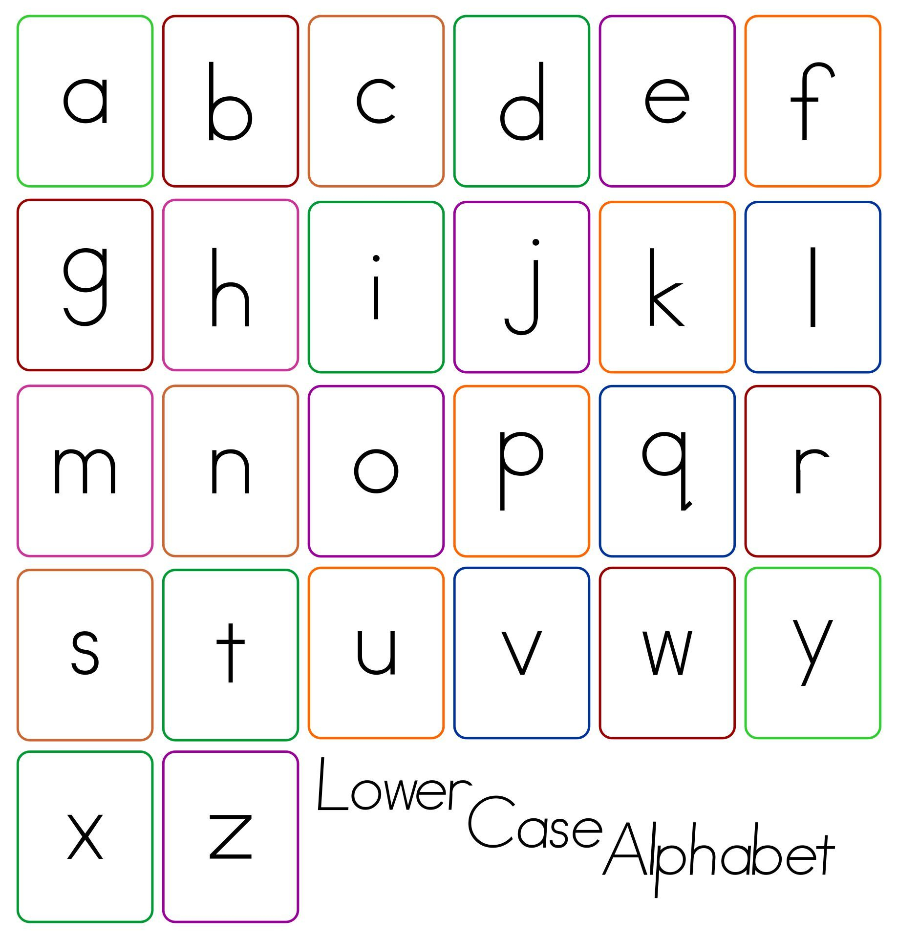 Printable Lower Case Alphabet Flash Cards throughout Free Printable Lower Case Letters Flashcards