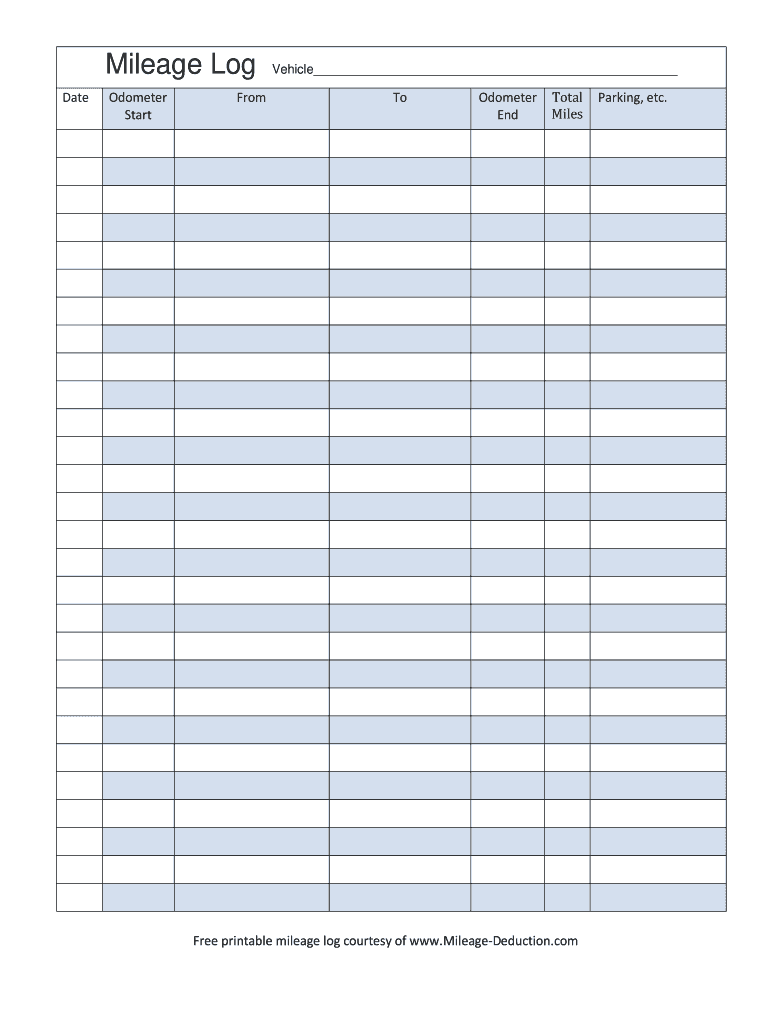 Printable Mileage Log Pdf - Fill Online, Printable, Fillable pertaining to Free Printable Mileage Log