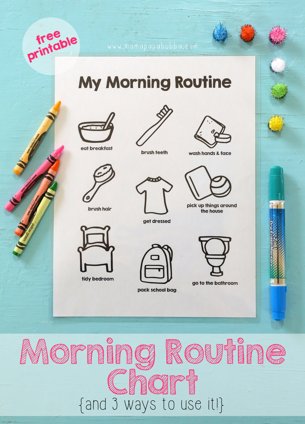 Printable Morning Routine Chart - Mama.papa.bubba. throughout Free Printable Morning Routine Chart