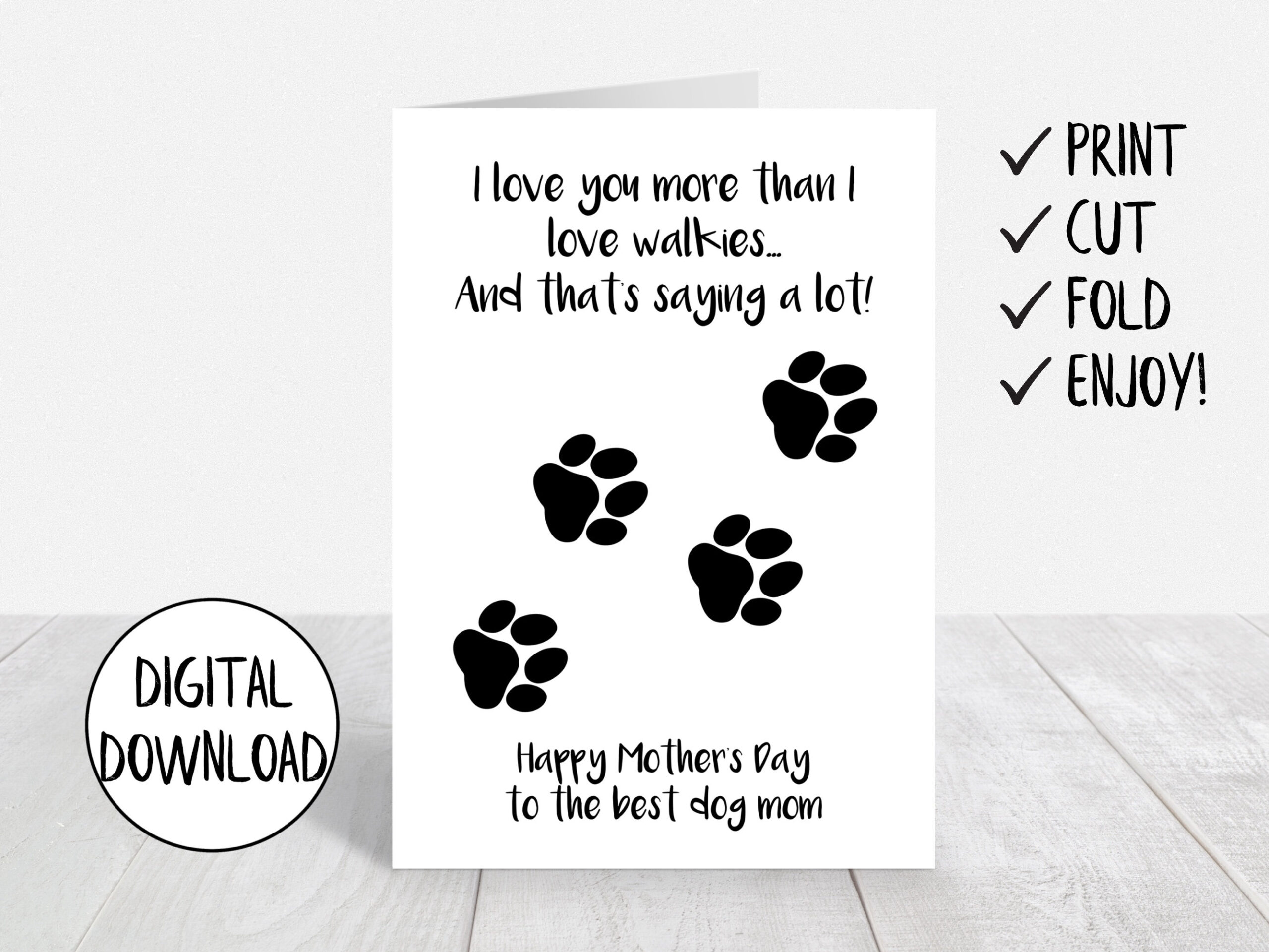 Printable Mother&amp;#039;S Day Card From Dog, Dog Mom Card, Dog Mothers in Free Printable Mothers Day Cards From the Dog