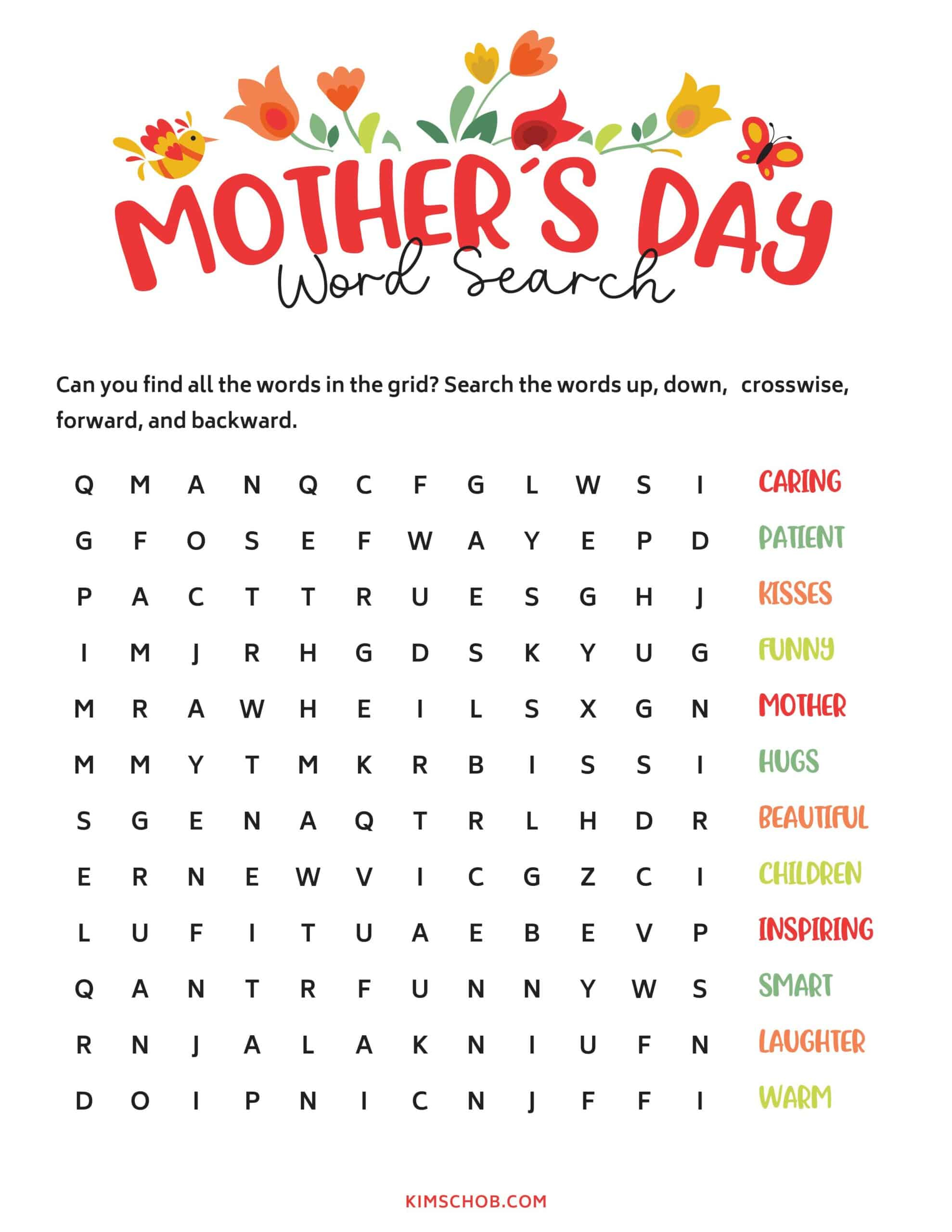 Printable Mother&amp;#039;S Day Games - Kim Schob in Free Printable Mother&amp;amp;#039;s Day Games